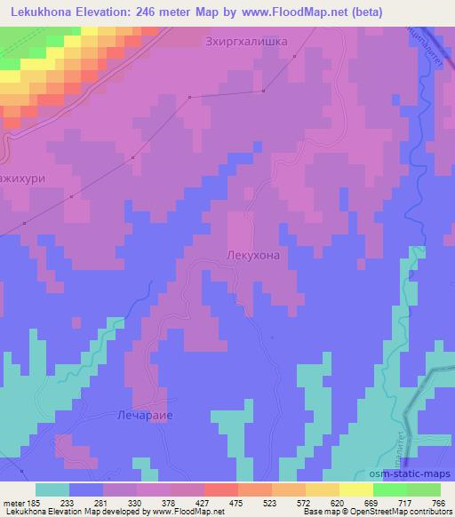 Lekukhona,Georgia Elevation Map