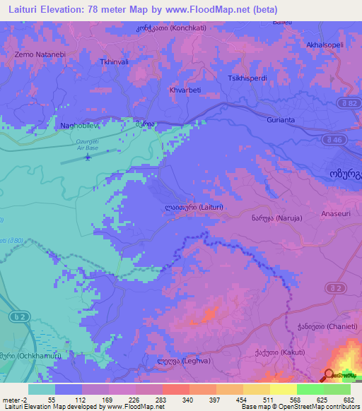 Laituri,Georgia Elevation Map