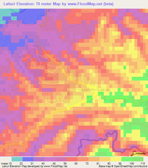 Laituri,Georgia Elevation Map