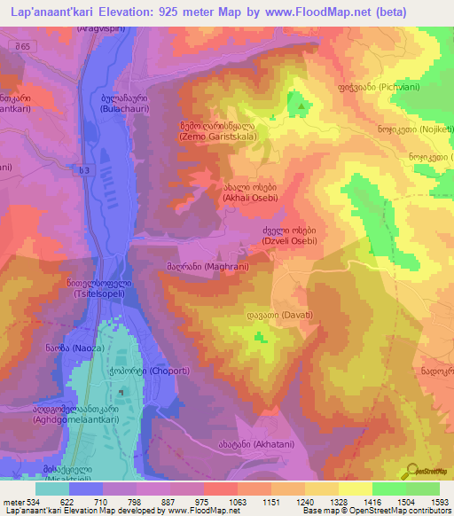 Lap'anaant'kari,Georgia Elevation Map