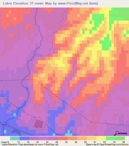 Labra,Georgia Elevation Map