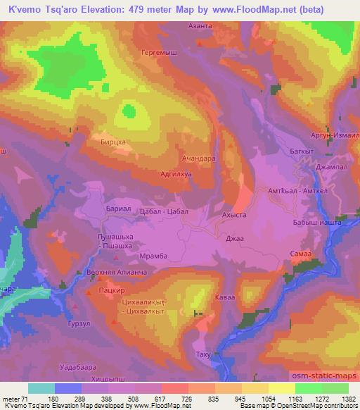 K'vemo Tsq'aro,Georgia Elevation Map