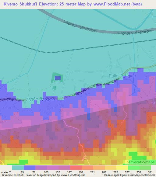 K'vemo Shukhut'i,Georgia Elevation Map