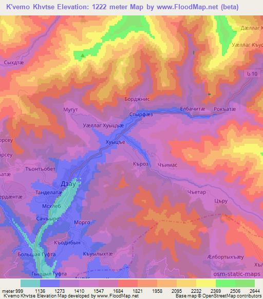 K'vemo Khvtse,Georgia Elevation Map