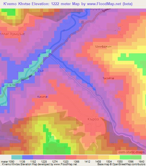 K'vemo Khvtse,Georgia Elevation Map