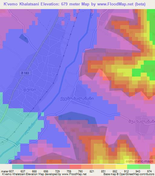K'vemo Khalatsani,Georgia Elevation Map