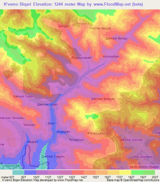 K'vemo Biqari,Georgia Elevation Map