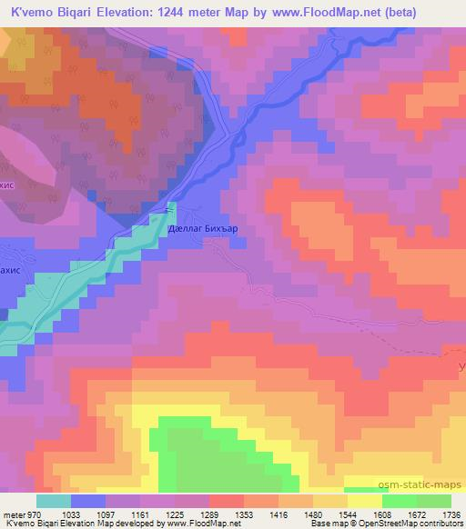 K'vemo Biqari,Georgia Elevation Map