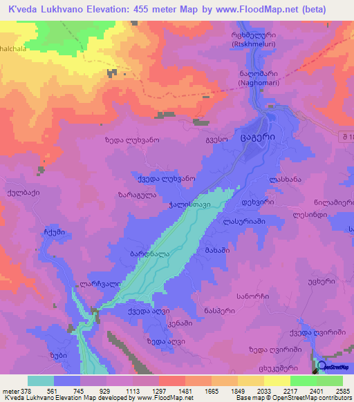 K'veda Lukhvano,Georgia Elevation Map
