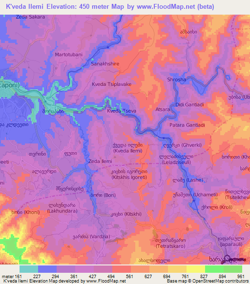 K'veda Ilemi,Georgia Elevation Map