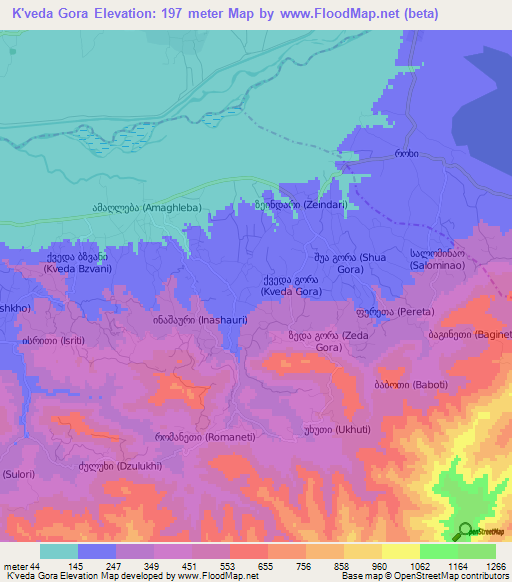 K'veda Gora,Georgia Elevation Map