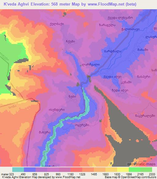 K'veda Aghvi,Georgia Elevation Map