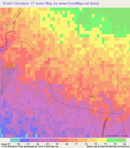 K'utiri,Georgia Elevation Map