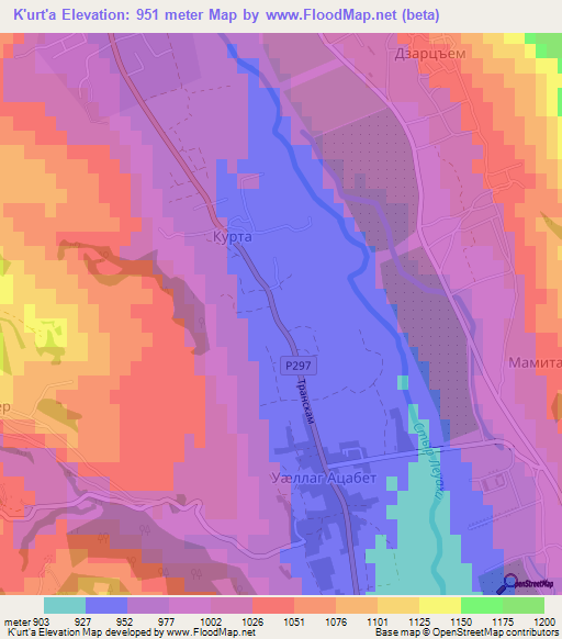 K'urt'a,Georgia Elevation Map