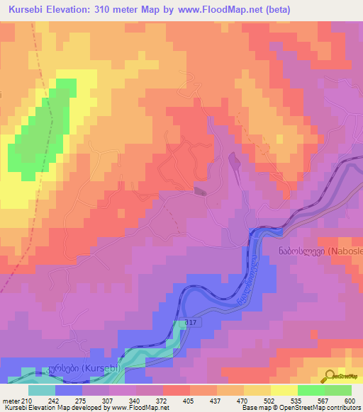 Kursebi,Georgia Elevation Map