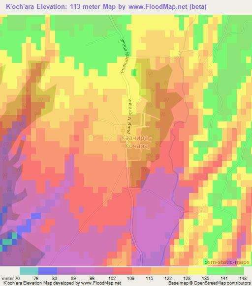 K'och'ara,Georgia Elevation Map
