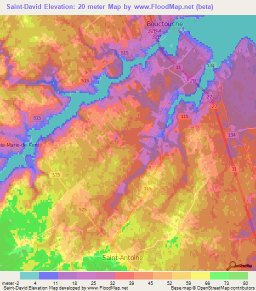 Saint-David,Canada Elevation Map
