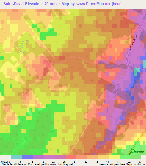 Saint-David,Canada Elevation Map