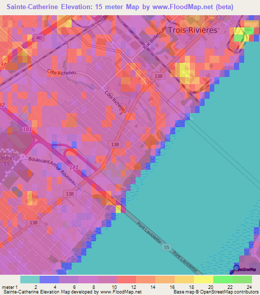 Sainte-Catherine,Canada Elevation Map