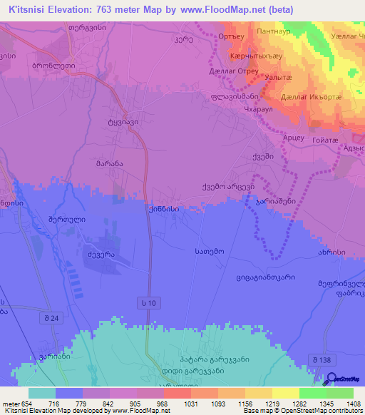 K'itsnisi,Georgia Elevation Map