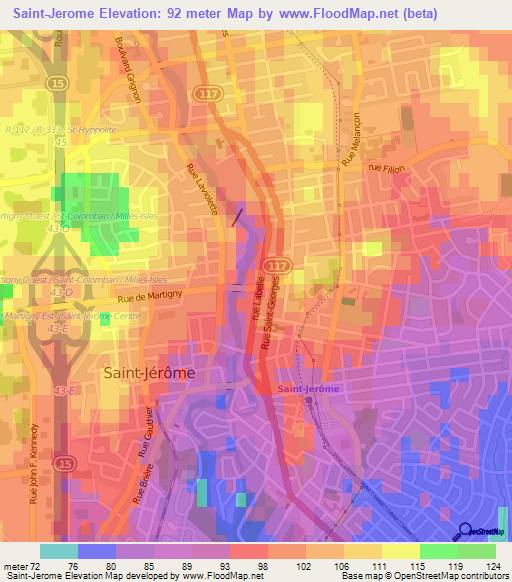 Saint-Jerome,Canada Elevation Map