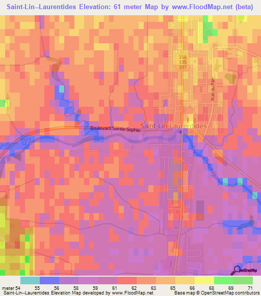 Elevation of SaintLinLaurentides,Canada Elevation Map, Topography, Contour