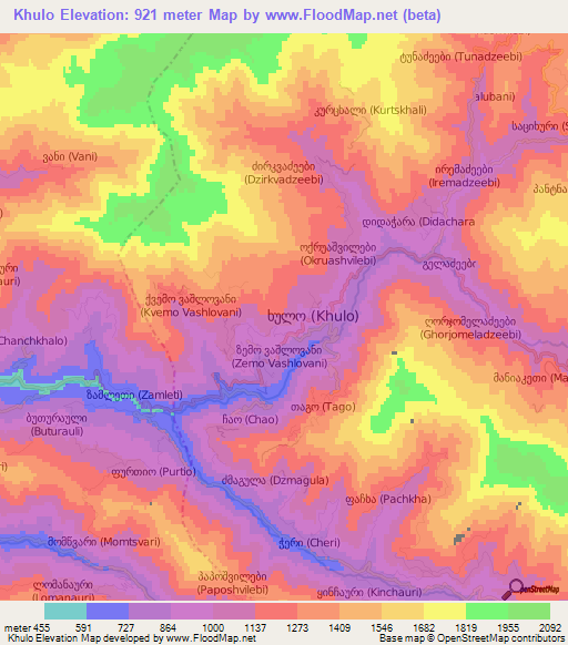 Khulo,Georgia Elevation Map