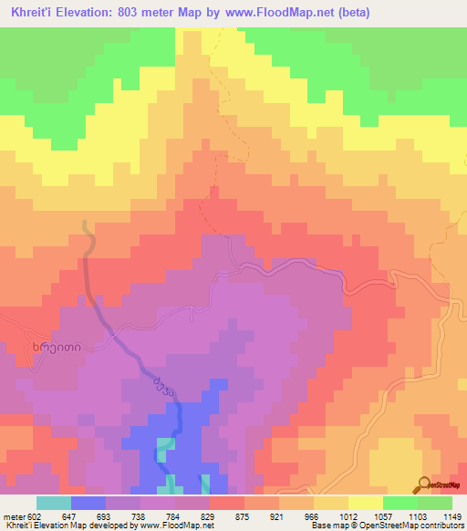 Khreit'i,Georgia Elevation Map