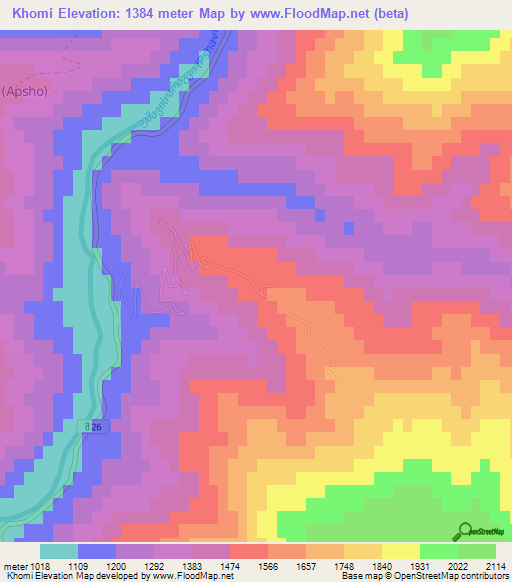 Khomi,Georgia Elevation Map