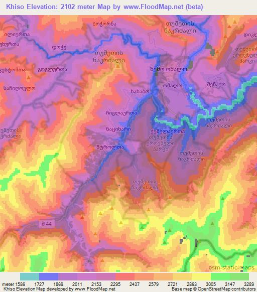 Khiso,Georgia Elevation Map