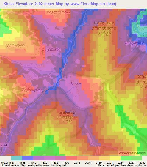 Khiso,Georgia Elevation Map