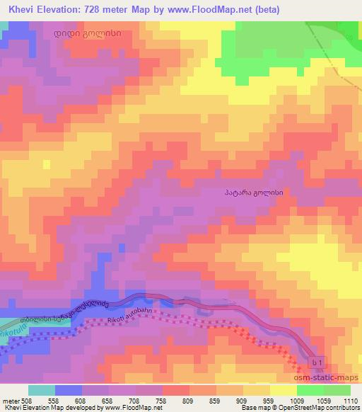 Khevi,Georgia Elevation Map