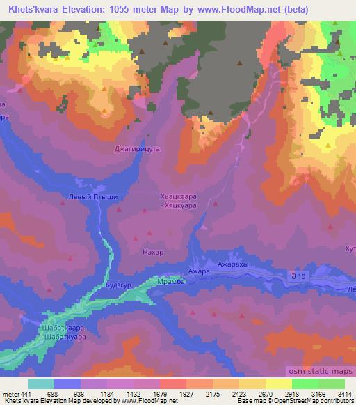 Khets'kvara,Georgia Elevation Map