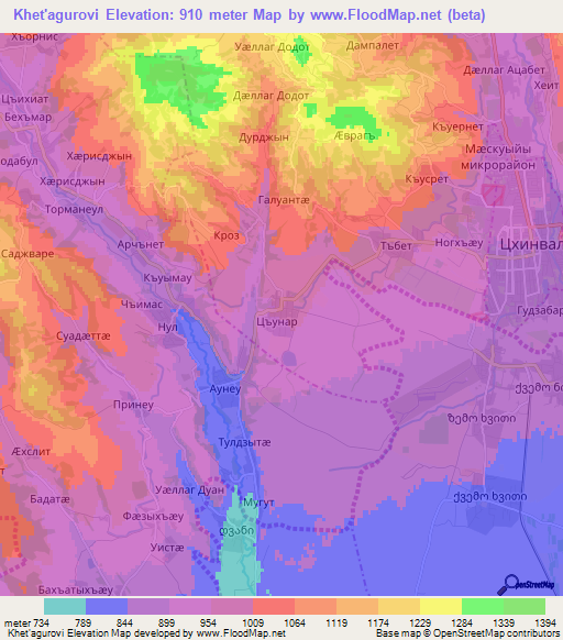 Khet'agurovi,Georgia Elevation Map