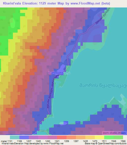 Kharist'vala,Georgia Elevation Map