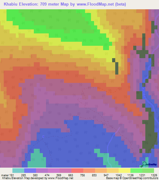Khabiu,Georgia Elevation Map
