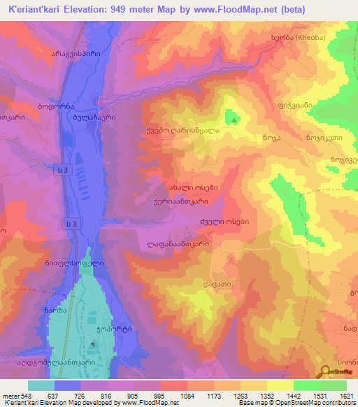 K'eriant'kari,Georgia Elevation Map