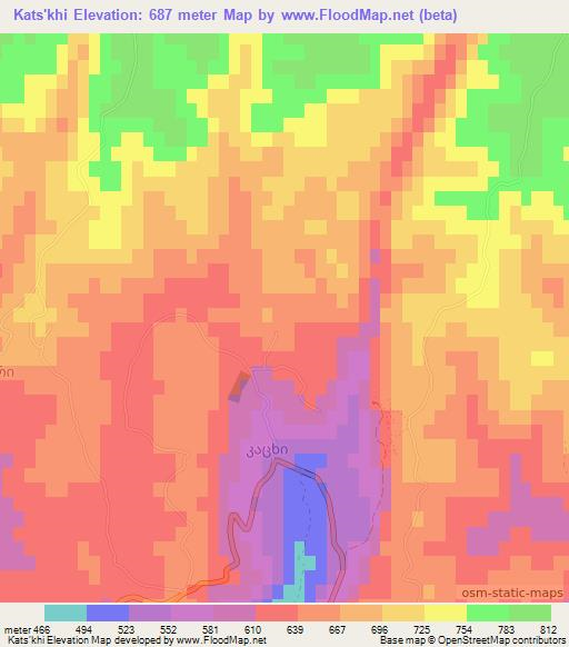 Kats'khi,Georgia Elevation Map
