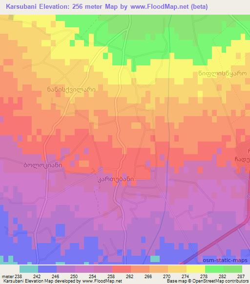 Karsubani,Georgia Elevation Map
