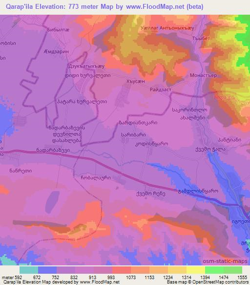 Qarap'ila,Georgia Elevation Map