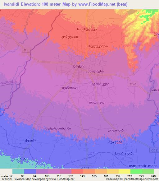 Ivandidi,Georgia Elevation Map