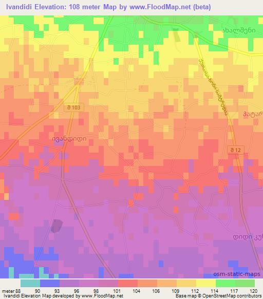 Ivandidi,Georgia Elevation Map