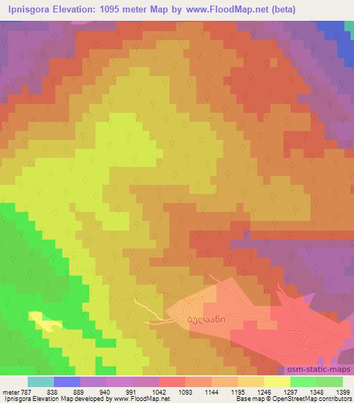 Ipnisgora,Georgia Elevation Map
