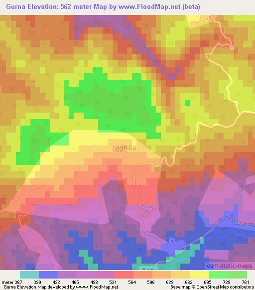 Gurna,Georgia Elevation Map