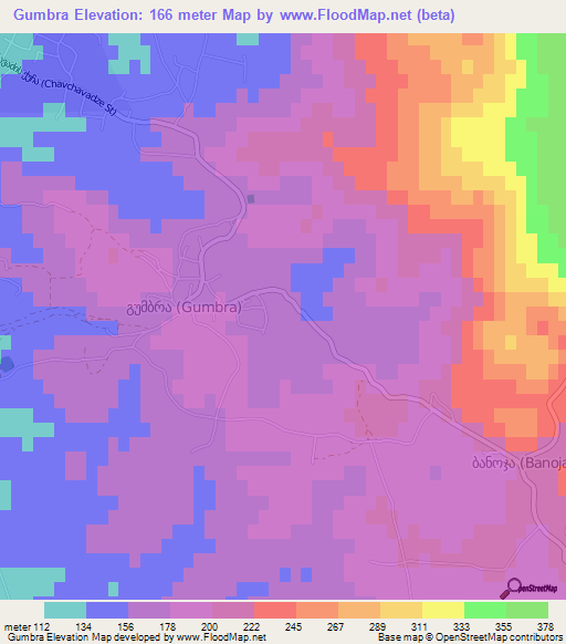 Gumbra,Georgia Elevation Map