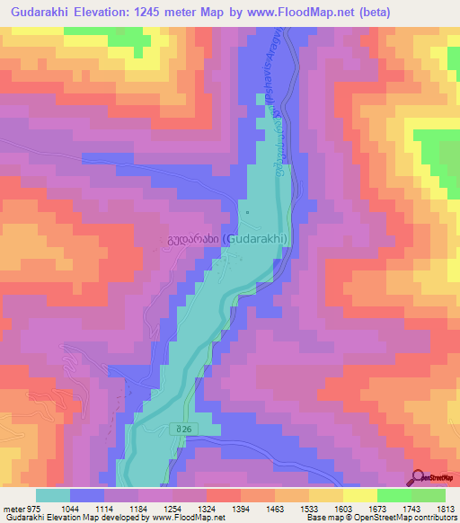 Gudarakhi,Georgia Elevation Map