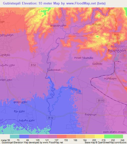 Gubistsqali,Georgia Elevation Map