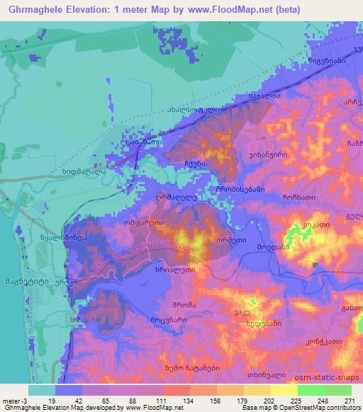 Ghrmaghele,Georgia Elevation Map