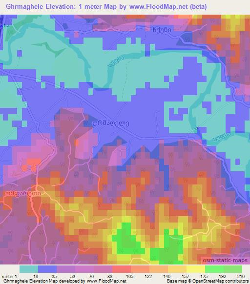 Ghrmaghele,Georgia Elevation Map