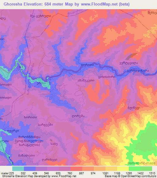 Ghoresha,Georgia Elevation Map